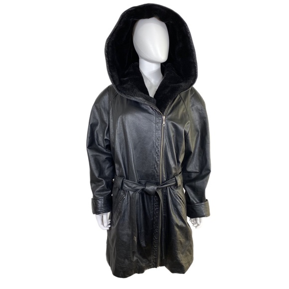Wilsons Leather Jackets & Blazers - Wilsons Thinsulate Thermal Insulated Genuine Leather/ Faux Shearling Fur Coat